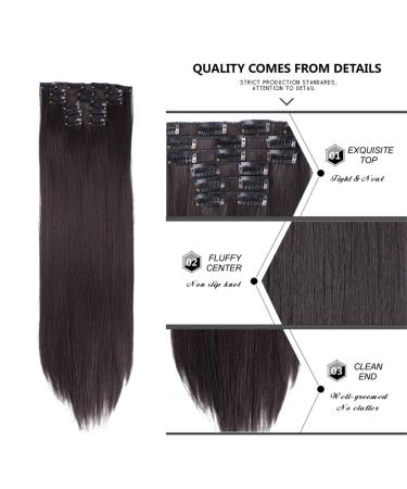 22-Inch 140g Straight Wig Set with 16 Hair Clips | Heat Resistant Artificial Hair | Color 2-30 - International Shipping Available - Buy Online on GoSupps.com