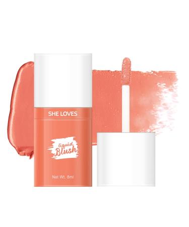 KISSIO Blush Liquid Blush Long Lasting Matte Cream Blush Blendable Lightweight Liquid Blush Smooth and Fit Non-sticky Pigmentation Cruelty Free 0.33 fl.oz. (03Peach)