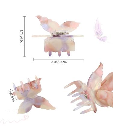 4PCS Tortoise Shell Butterfly Hair Claw Clips - 2.5inch Beautifly Styling Accessories for Women | Thick and Medium Hair | Hair Clips Gift Set - Buy Online on GoSupps.com