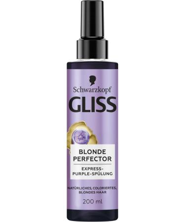 Gliss Gliss Express Purple Blonde Perfector Conditioner (200 ml) spray for natural colored and highlighted blonde hair with heat protection and UV filter