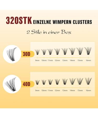 QueWel 320stk DIY Eyelash Extension Set: 30D+40D Mixed 9-16mm with Glue Tweezers & Remover for Natural Look at Home - Buy Online on GoSupps.com