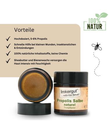 Imkergut Propolis Ointment | High-Dose Natural Skin Relief | 100% Natural | 30 ml | From Beekeeper - Buy Online on GoSupps.com