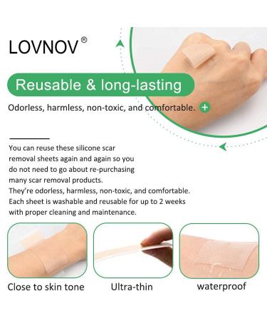 Professional Silicone Scar Removal Sheets - 4 Reusable pcs (Green) - For C-Section Surgery, Burn, Keloid, Acne - Drug-Free Solution - 2 Month Supply - Buy Online on GoSupps.com