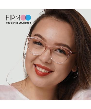 Buy Firmoo Blue Light Filter Reading Glasses - 2.0x Prescription for Men & Women | Anti-Glare Computer Glasses - Pink & Clear Visual Aid - Buy Online on GoSupps.com