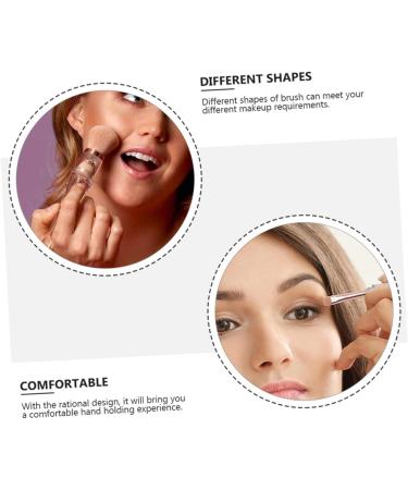 Angoily 1 Set 3 in 1 Makeup Brush Blending Face Brush Portable Makeup Stippling Mineral Brush Foundation Brush Blusher Brush Make up Woman Eye Shadow Brush Artificial Fiber White - Buy Online on GoSupps.com