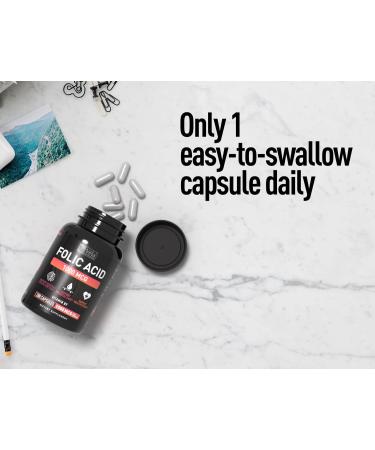 V la Folic Acid Supplement | 1000mcg Per Serving | 200 Capsules | Heart Health & Prenatal Support | Non-GMO | 3rd Party Tested - Buy Online on GoSupps.com