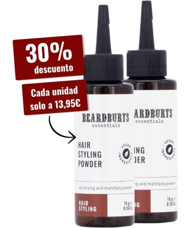Beardburys Essentials Hair Styling Powder 2 Pack Volumizing Texturizing Matte Effect Root Lift Volume Vegan 32g - Buy Online on GoSupps.com