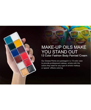 Minkissy 12-Piece Halloween Makeup Set | Professional Face Color Kit for Theater & Costume | Zombie & Horror Makeup Essentials - Buy Online on GoSupps.com