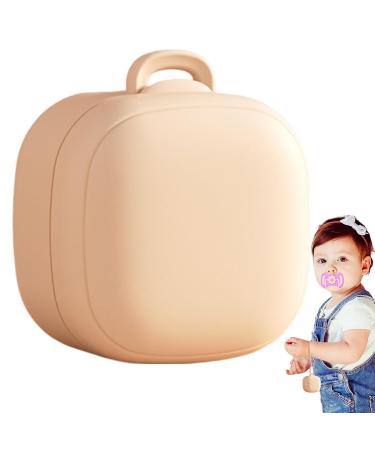 Portable Silicone Pacifier Holder - Travel-Friendly Container for Boys & Girls | Perfect for Diaper Bags | Outdoor Apricot - Buy Online on GoSupps.com