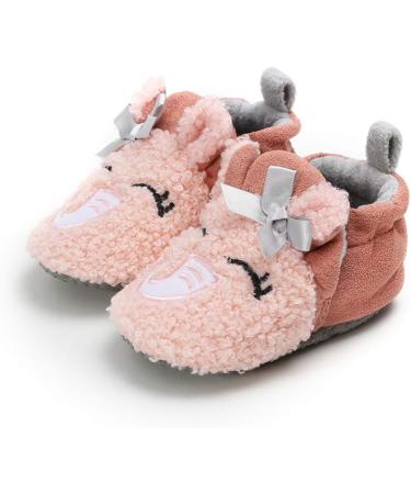 RVROVIC Baby Boys Girls Plush Winter Snow Boots - Bowknot, Anti-Slip, Warm Fleece Infant Boots for Toddlers (0-6 Months) - Pink Elephant - Buy Online on GoSupps.com