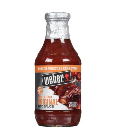 Weber Sweet & Thick BBQ-Sauce, Original, 18 Ounce Bottle (Pack of 6)