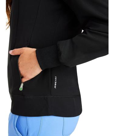 Healing Hands HH360 5067 Carly Zip Up Scrub Jacket - Large Black | Stylish Women's Scrub with 2 Pockets - Buy Online on GoSupps.com