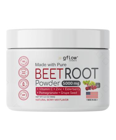 Beet Root Powder - Nitric Oxide Boost and Heart Health - Non-GMO Superfood Supplement - Natural Berry Mix Flavor 30 Servings