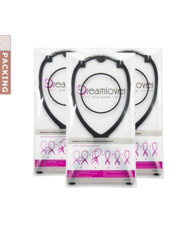 Dreamlover Wig Stand 14.2 Inch, Black - 3 Pack for Multiple Wigs - Buy Online on GoSupps.com