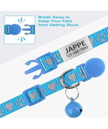 Tagme Cat Neck Band - Reflective 2-Pack with Name/Address Shield for Cats & Puppies | Sky Blue 18-28 cm - Buy Online on GoSupps.com