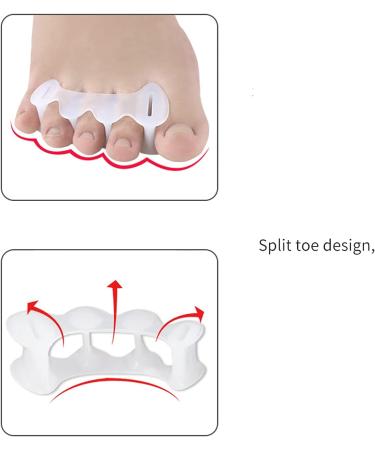 2 Pairs Gel Toe Separators for Bunion & Hammer Toe Relief - Toe Spacers & Straighteners for Foot Pain - Men & Women, White - Buy Online on GoSupps.com