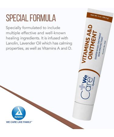 Dynarex Vitamins A & D Skin Protectant Ointment - 1 oz. Tube for Diaper Rash Relief - Buy Online on GoSupps.com