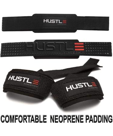 Hustle Lifting Wrist Straps for Weightlifting - Power Cotton Wraps with Silicone Grip - Deadlift Straps Dark Carbon - Buy Online on GoSupps.com