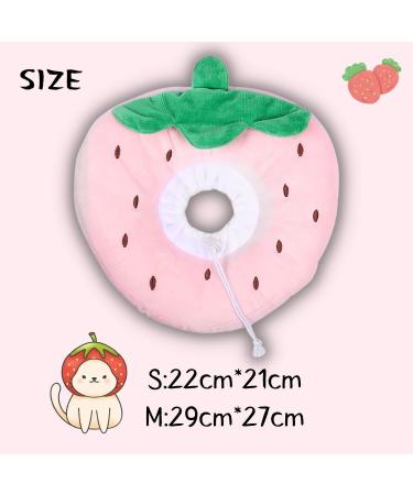 Crazy Bean Postoperative Protective Collar for Cats - Soft Adjustable & Safe Elizabethan Kitten Collar - Strawberry Design - Buy Online on GoSupps.com