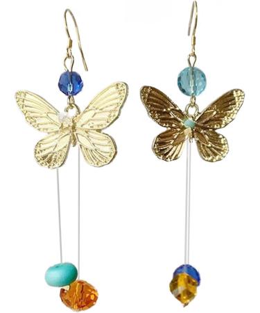 Feylie Elegant Yellow Butterfly Pendant Earrings | Stylish Acrylic Dangle Earrings for Women & Girls - Buy Online on GoSupps.com