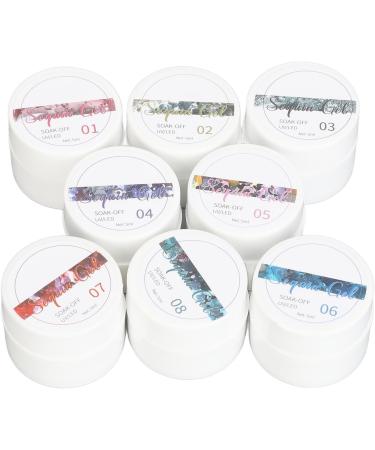 Glitter Nail Polish 8 Shiny Metallic Colors Professional Nail Gel for Salon - Buy Online on GoSupps.com