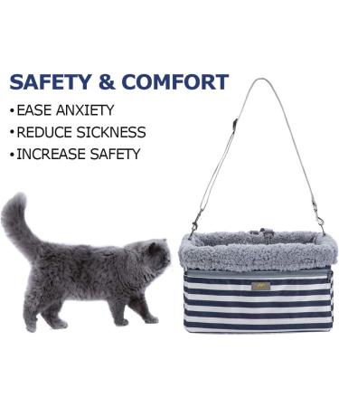 MARSLABO Dog Car Seat for Small Dogs | Metal Frame Upgrade | Double-Layer Oxford | Supports Pets up to 20lbs | XL Stripe Design - Buy Online on GoSupps.com