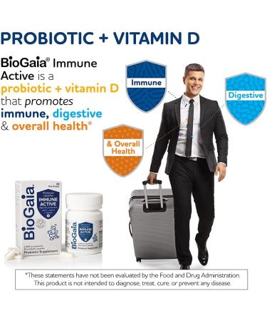 BioGaia Immune Active Protectis 2000 IU Probiotic Capsules - 60 Count for Immune Support - Buy Online on GoSupps.com