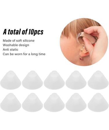Hearing Amplifier Headphones Comfortable Silicone Ear Tips 10 Pieces Horn Shaped Ear (Transparent White) - Buy Online on GoSupps.com
