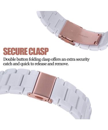 V-MORO Resin Strap for Fitbit Versa 3/Sense - White | Lightweight Bracelet with Stainless Steel Buckle | Replacement Band for Fitbit Versa 3/Sense - Buy Online on GoSupps.com