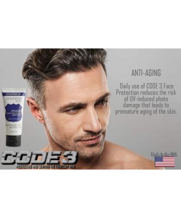 CODE 3 Men's Face Protection SPF 30 - Anti-Aging Moisturizer and Sunscreen for Face and Bald Heads - Buy Online on GoSupps.com