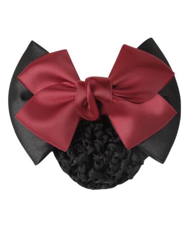 Gloryhonor Women's Hair Clip with Bow Hair Net Hair Accessory Size One Size Red One Size Red