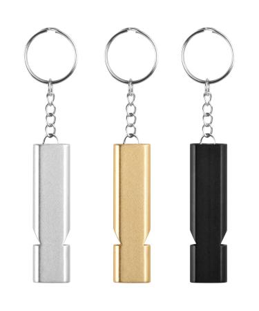 Colexy 3 pieces of trill pipe signal pipe according to emergency emergency pipe with key rings trill pipes metal emergency pipe trill pipe for school gym outdoor camping survival pipe - Buy Online on GoSupps.com