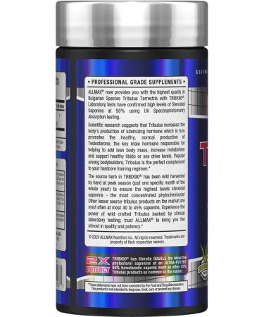 ALLMAX Nutrition Trib X 90 - Bulgarian Tribulus Ultra-Concentrated Extract for Enhanced Performance | 90 Capsules - International Shipping Available - Buy Online on GoSupps.com
