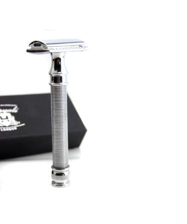 Men's Safety Razor with Silver Handle - Newly Designed by Haryali London - No Blades Included | Premium Shaving Experience - Buy Online on GoSupps.com