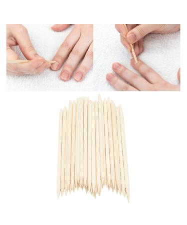 50pcs Wooden Cuticle Pushers Nail Cuticle Stick Double Heads Multi Functional Cuticle Pusher Remover Nail Cleaning Manicure Pedicure Tool for Pusher Remover Manicure Art Pedicure(4.5 Inches)