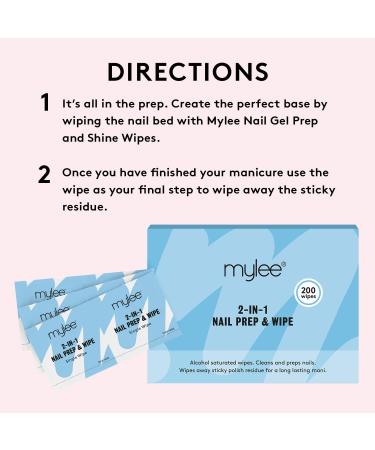 Mylee 200pcs 2-in-1 Nail Prep & Wipe Wipes | Removes Sticky Residue | For UV LED Gel Nails | Pre-Manicure & Pedicure - Buy Online on GoSupps.com