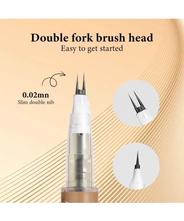 Double Tip Lower Eyelash Pencil Upgraded 3D Waterproof Eyelash Pen Eye Liner Liquid Eyeliner Dual Pronged Bottom Eyelashes Pen Waterproof Liquid Eyeliner for Makeup (Light Brown) - Buy Online on GoSupps.com