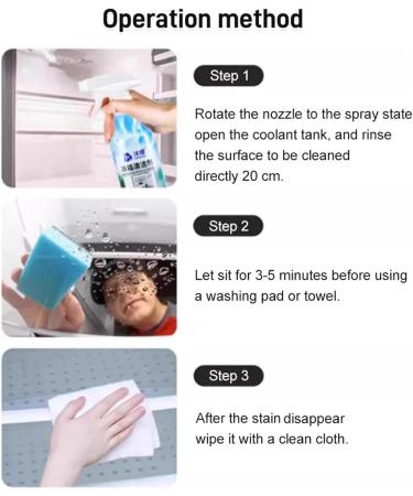 Multifunctional Large Capacity Refrigerator Cleaner Refrigerator Cleaning Spray Strong Cleaner for Inside Fridge All Purpose Cleaner Refrigerator Cleaner Inside for Kitchens (2PCS) - Buy Online on GoSupps.com