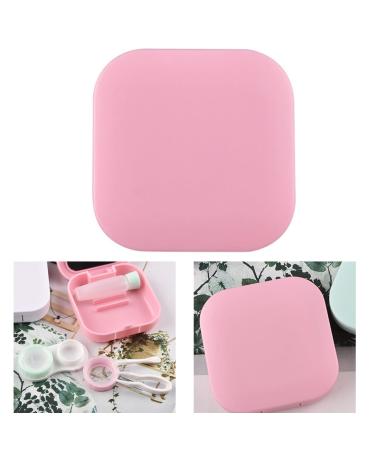 Doact Contact Lens Case Dustproof Contact Lens Case Leak-proof Plastic for Travel (Pink)