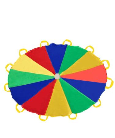 Sonyabecca Parachute 8 Feet 10 Feet 12 Feet for Kids with 9 Handles 12 Handles Play Parachute for 8 12 Kids Tent Cooperative Games Birthday Gift 12FT with 12 Handles Multicolored