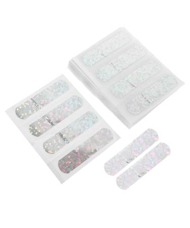 HANABASS 100pcs Band Glitter Bandages Glitter Bandages Finger Caring Bandages Scrapes Bandage Breathable Stickers Burns Bandages Belt Non Stick PVC Travel