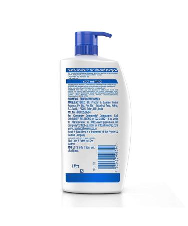 Buy Head & Shoulders Anti-Dandruff Shampoo 1L | Cool Menthol & Scalp Energizer - International Shipping Available - Buy Online on GoSupps.com