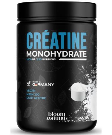Cr atine Monohydrate Poudre 1000g - 293 Portions - Mesh 200 Go t Neutre Vegan - Produit en Allemagne - Creatine Monohydrate Poudre - Test en laboratoire Sans saveur 1000g