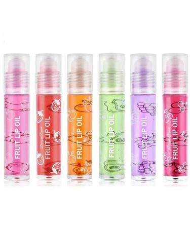 Ericetion Set of 6 moisturizing lip oils lip oil fruit flavor for dry lips long-lasting illuminating lip balm moisturizing clear lip gloss