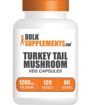 BULKSUPPLEMENTS.COM Turkey Tail Mushroom Capsules - Coriolus Versicolor Extract - Turkey Tail Mushroom Extract - Turkey Tail Capsules - 2 Capsules (1200mg) per Serving (120 Veg Capsules)