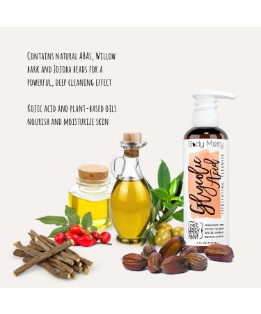 Body Merry Glycolic Acid Exfoliating Facial Cleanser - Anti-Aging Face Wash with Jojoba Beads - Skin Brightening Pore Scrub for Men and Women - 6 fl oz - Buy Online on GoSupps.com
