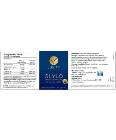Glylo Healthy Aging & Weight Management Pill - Reduces Cravings & Menopause Weight - 60 Caps - Buy Online on GoSupps.com