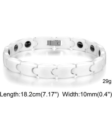 SunnyHouse Women's White Tungsten Carbide Magnetic Bracelet | Elegant Gift Box Included | International Shipping Available - Buy Online on GoSupps.com