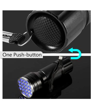 Yosoo Health Gear ET-A5386 UV Torch Ultraviolet Flashlight Portable Torch Lamp 21 LED Blacklight UV Flashlight Torch for Pet Urine Detector Find Stains on Clothes Carpet Rugs Floor - Buy Online on GoSupps.com