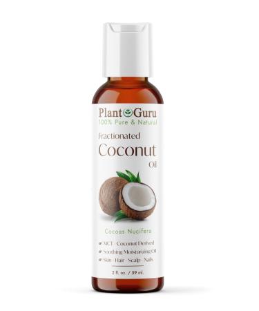 Fractionated Coconut Oil 2 fl. oz. 100% Pure MCT Natural Carrier - Skin Face Body Massage and Hair Growth Moisturizer Great for Diluting Aromatherapy Essential Oils 2 Fl Oz (Pack of 1)